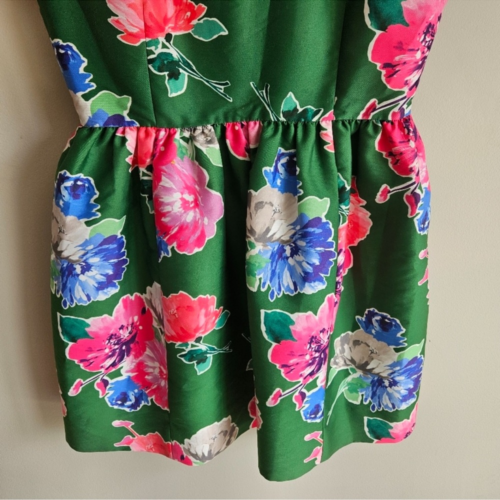 Kate Spade Floral Print Dress ♠️ Green & Pink - Picture 4 of 7